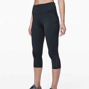 Lululemon Melanite Fast and Free Crop II 19" *Nulux Leggings